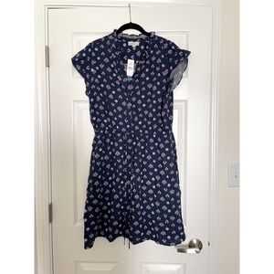 NWT LOFT Outlet Henley Flutter Sleeve Dress